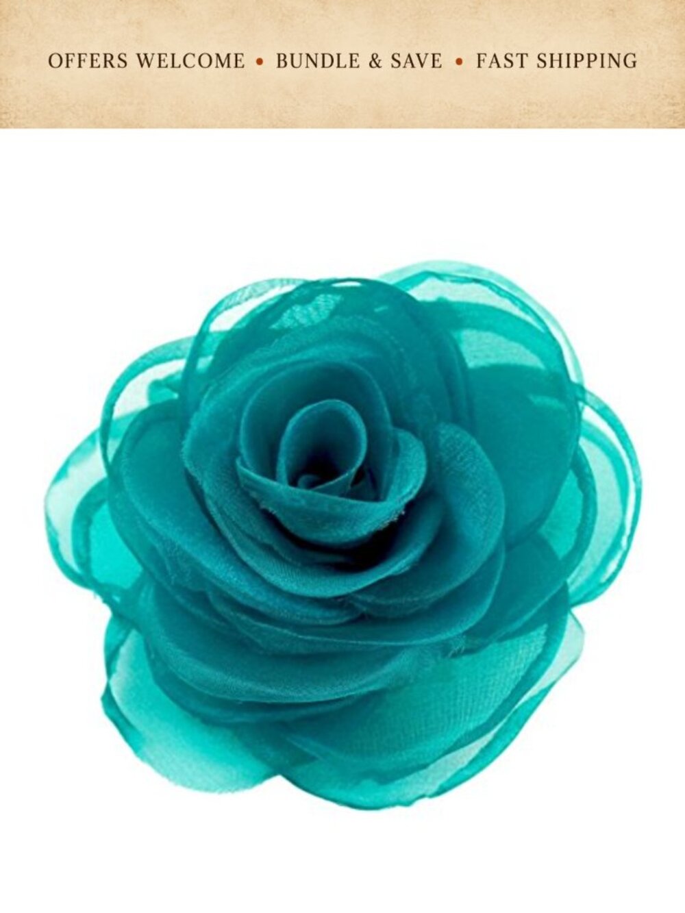 Rose Flower Hair Clip and Brooch Pin Alloy Alligator Clip